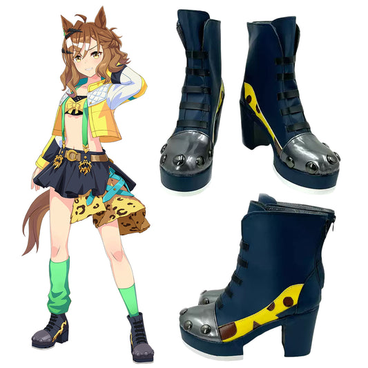 Uma Musume Pretty Derby Beginning Of A New Era Jungle Pocket Blue Cosplay Shoes