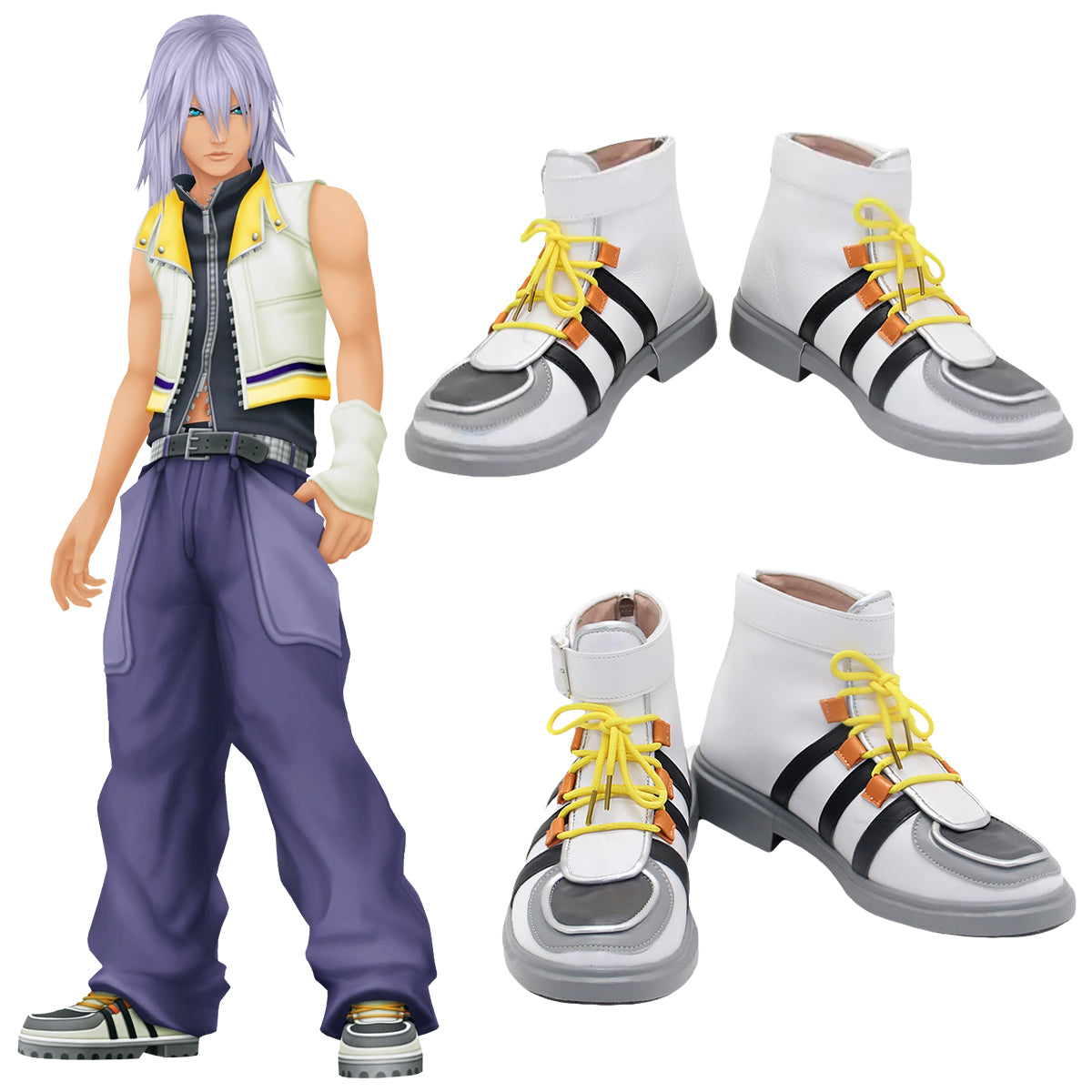 Akatsuki Deidara aus Naruto Halloween Weiße Schuhe Cosplay Stiefel
