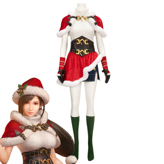 Final Fantasy VII Ever Crisis FF7EC Christmas Tifa Lockhart Cosplay Costume