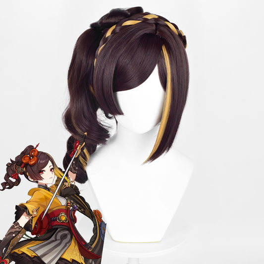 Genshin Impact Chiori Brown Cosplay Wig