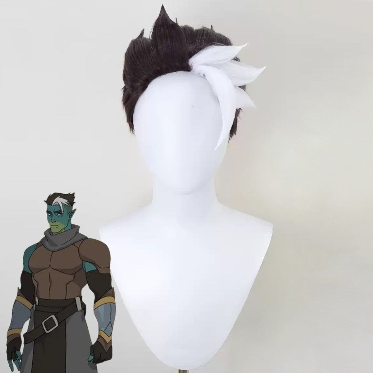 Critical Role The Mighty Nein Fjord Stone Black White Cosplay Wig