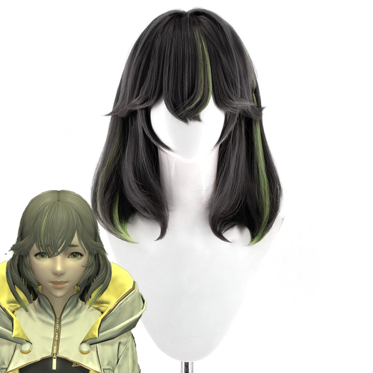 Genshin Impact Yelan Noir Violet Cosplay Perruque