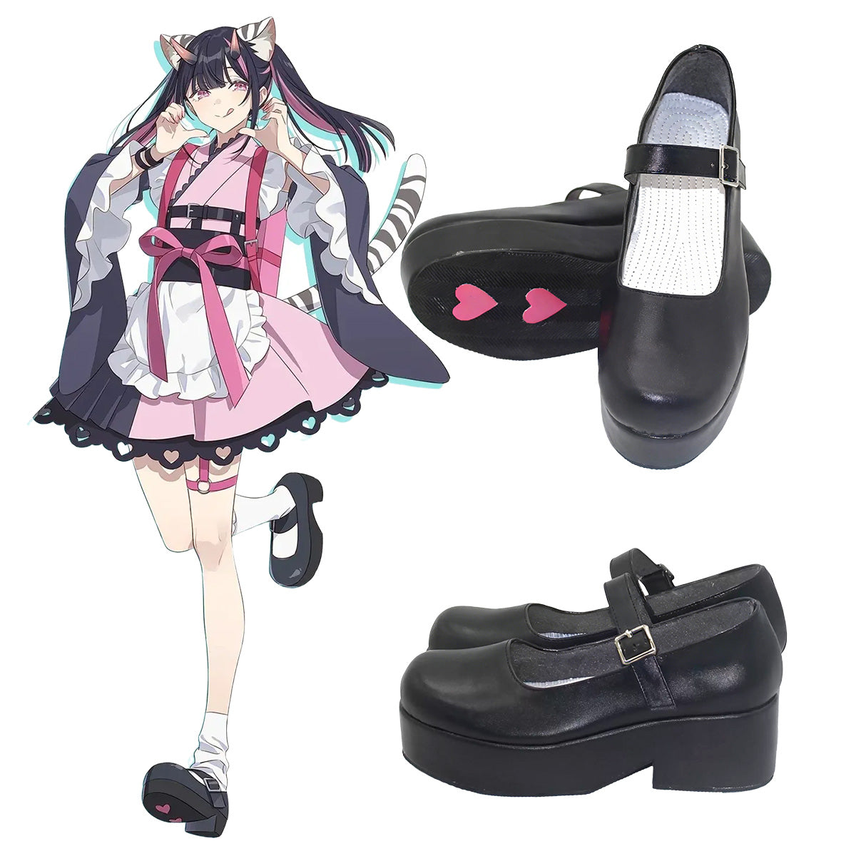 Cosmic Princess Kaguya! Noi Komazawa Black Cosplay Shoes