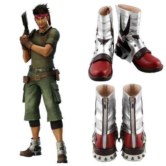 Final Fantasy VII Remake FF7 Biggs Brown Shoes Cosplay Boots