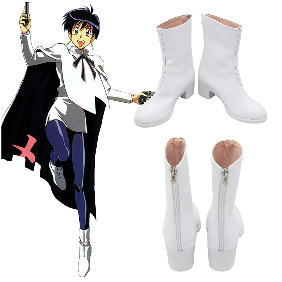 Akatsuki Deidara aus Naruto Halloween Weiße Schuhe Cosplay Stiefel