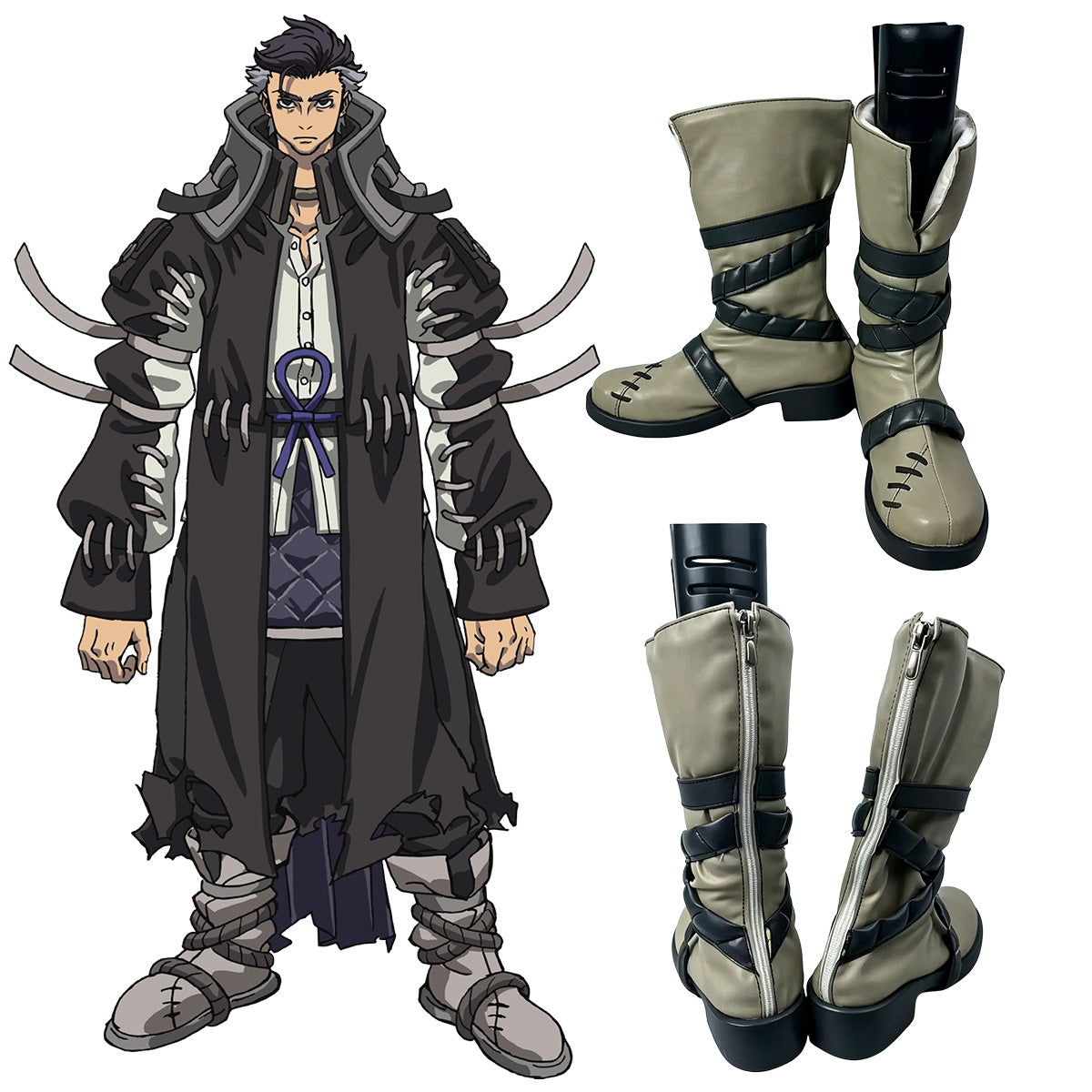 Akatsuki Deidara aus Naruto Halloween Weiße Schuhe Cosplay Stiefel