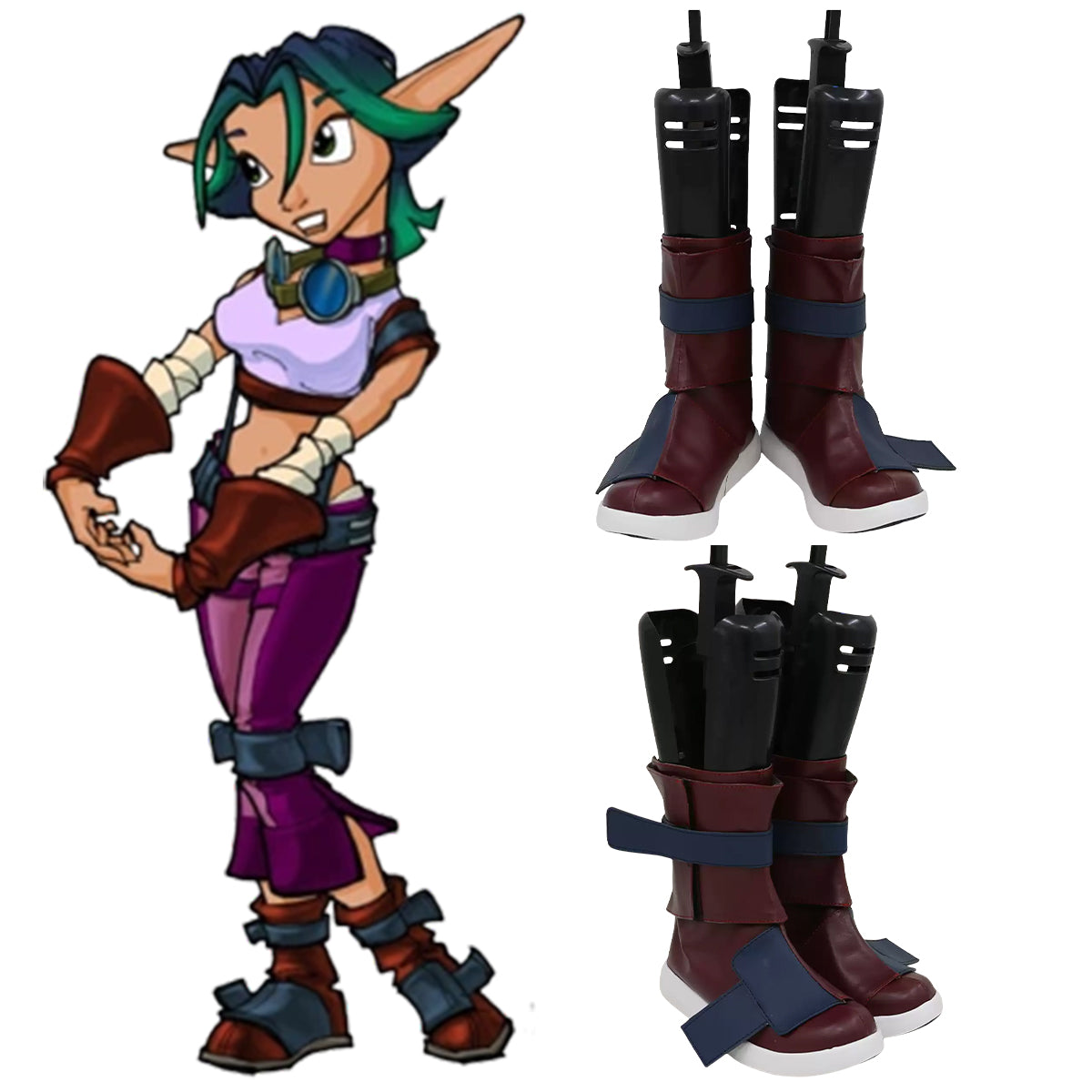 Jak and Daxter Kierra Brown Cosplay Shoes