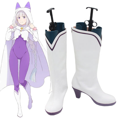 Akatsuki Deidara de Naruto Halloween zapatos blancos botas de Cosplay