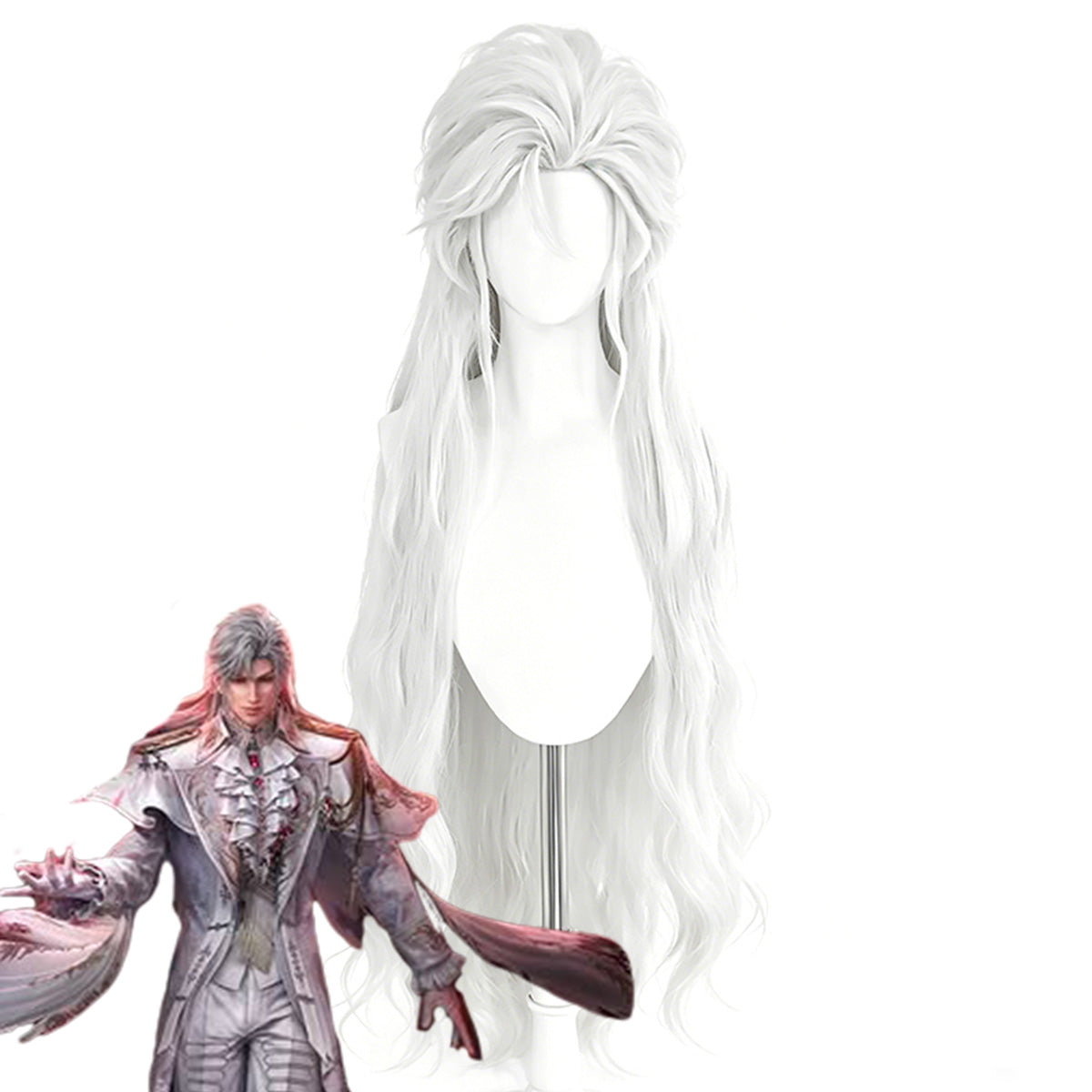 Love And Deepspace Sylus Silverwing Fiend White Cosplay Wig