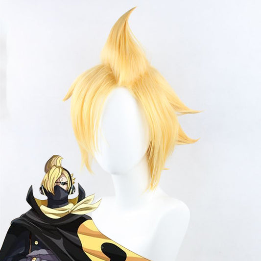 One Piece Germa 66 Sanji Vinsmoke Golden Cosplay Wig