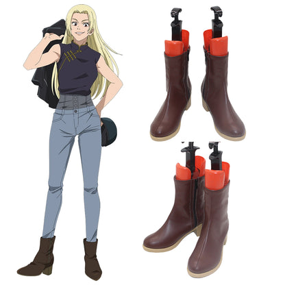 Jujitsu Fight Sorcery Fight Jujitsu Fight Season 3 Yuki Tsukumo Brown Shoes Cosplay Boots