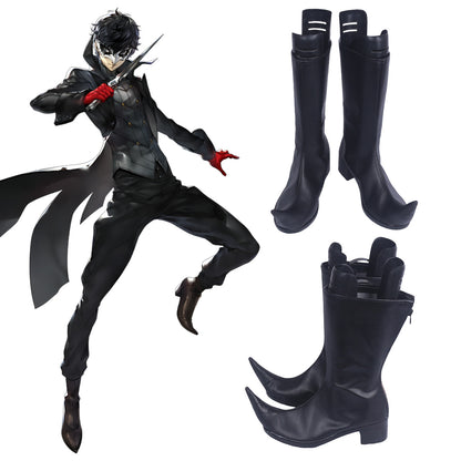 Persona 5 Joker Protagonist Akira Kurusu Ren Amamiya Black Shoes Cosplay Boots - A Edition