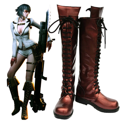 Devil May Cry Lady Brown Shoes Cosplay Boots