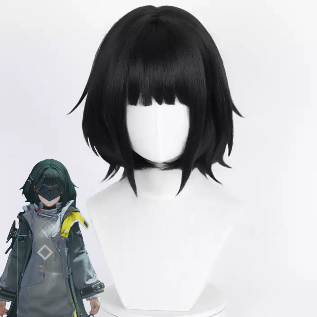 Genshin Impact Yelan Noir Violet Cosplay Perruque