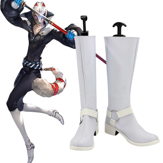 Persona 5 Fox Yusuke Kitagawa White Shoes Cosplay Boots