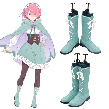 Re: Life In A Different World From Zero Season 4 Ram Green Shoes Cosplay Boots