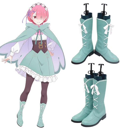 Re: Life In A Different World From Zero Season 4 Ram Green Shoes Cosplay Boots