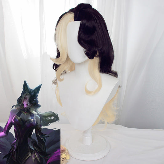 League of Legends LOL Coven Ahri Purple Golden Cosplay Wig
