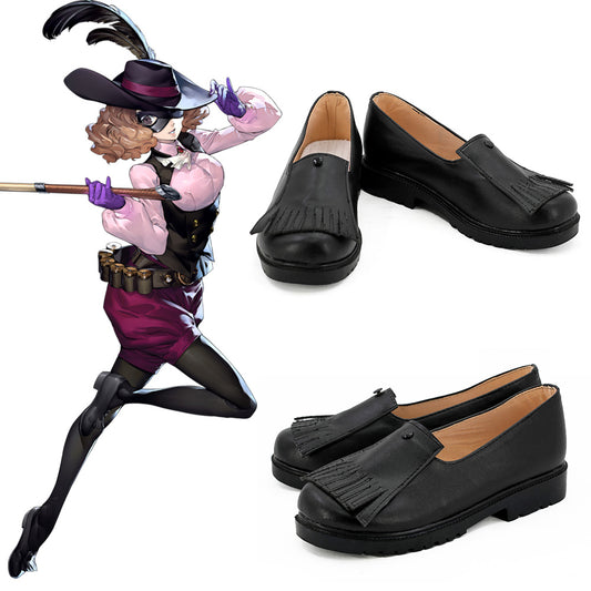 Persona 5 Noir Haru Okumura Black Cosplay Shoes