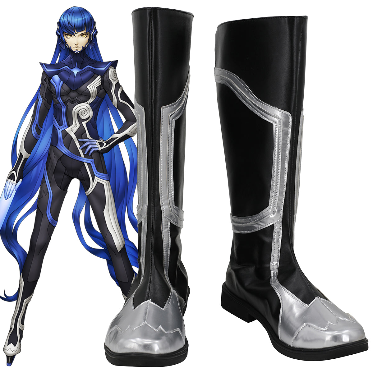 Shin Megami Tensei V The Protagonist Nahobino Form Black Shoes Cosplay Boots