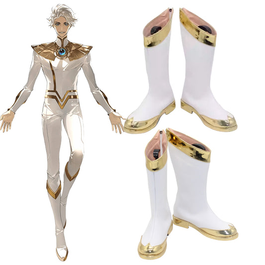 Genshin Impact Paimon Weiß Rosa Schuhe Cosplay Stiefel
