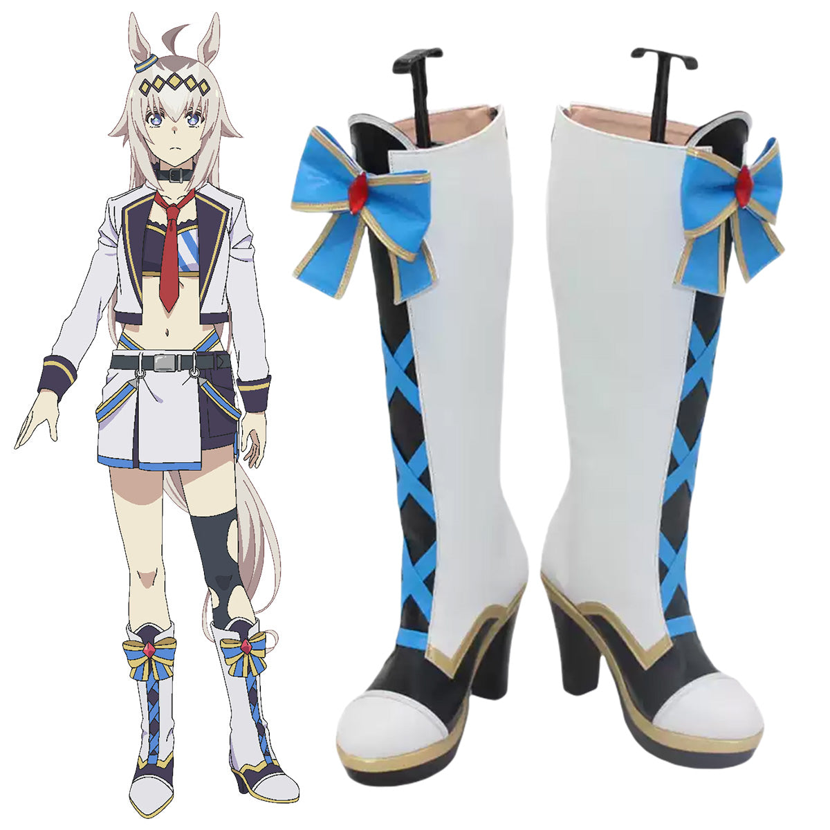 Uma Musume Oguri Cap Winning Live White Shoes Cosplay Boots