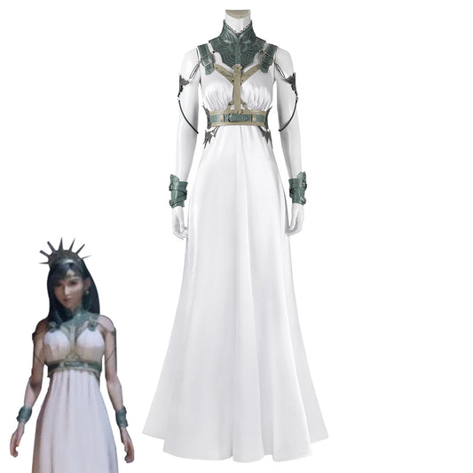 Final Fantasy VII Rebirth FF7R Tifa Lockhart Gold Saucer Dress Cosplay Costume