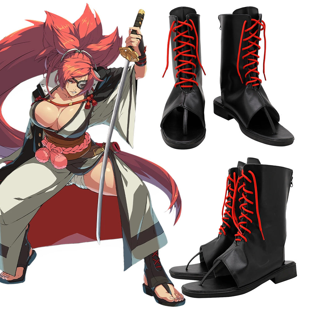 Guilty Gear STRIVE Baiken Black Cosplay Shoes – Gcosplay
