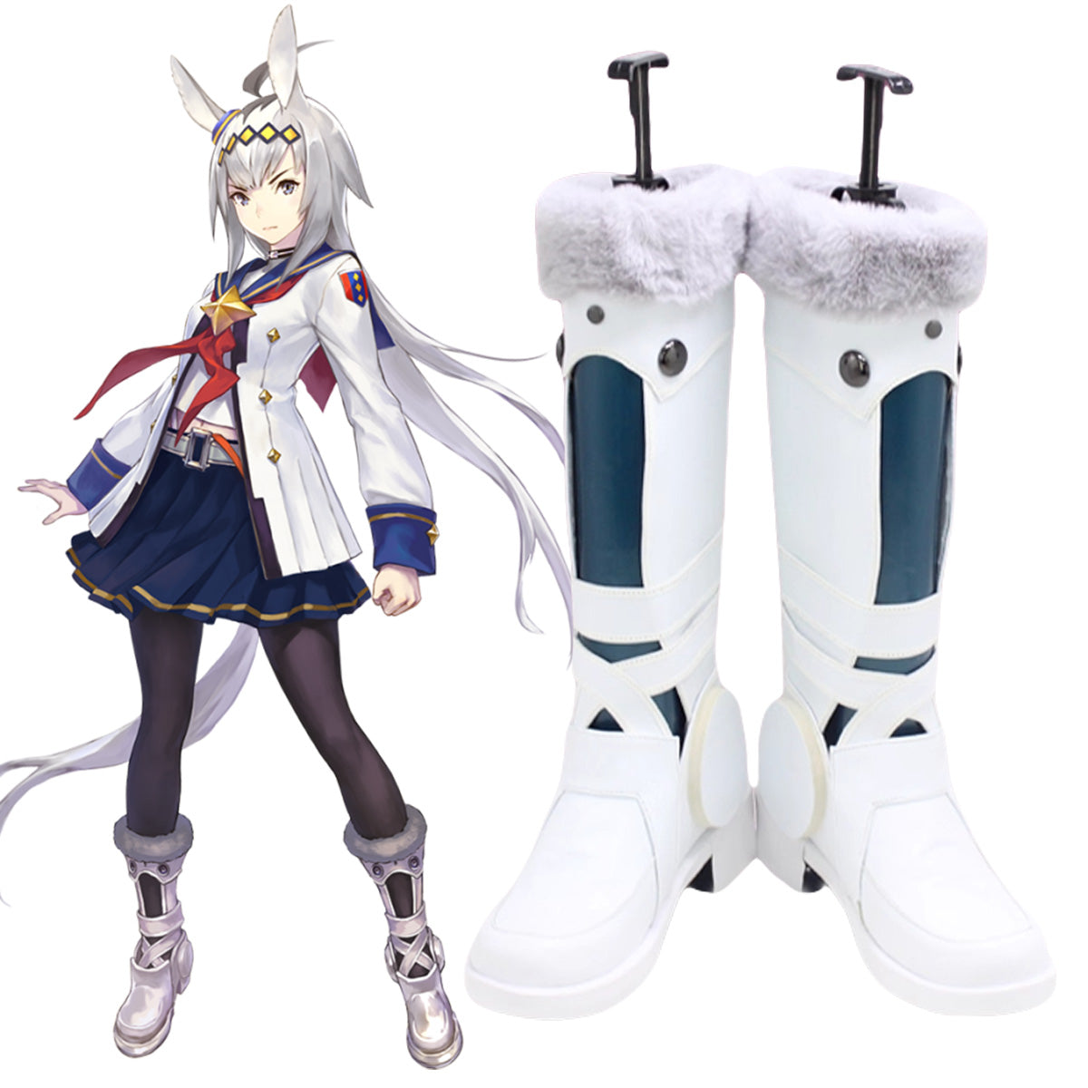 Akatsuki Deidara de Naruto Halloween zapatos blancos botas de Cosplay