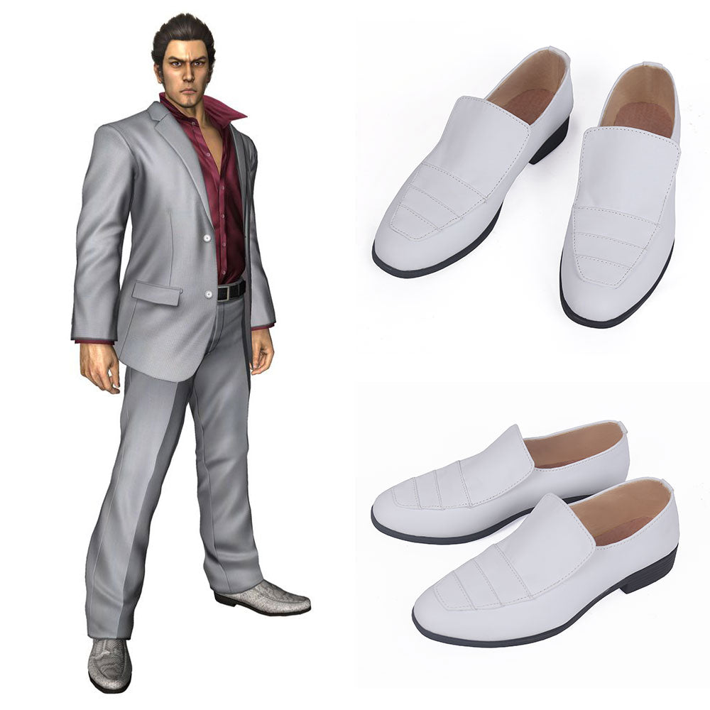 Yakuza Kazuma Kiryu White Cosplay Shoes