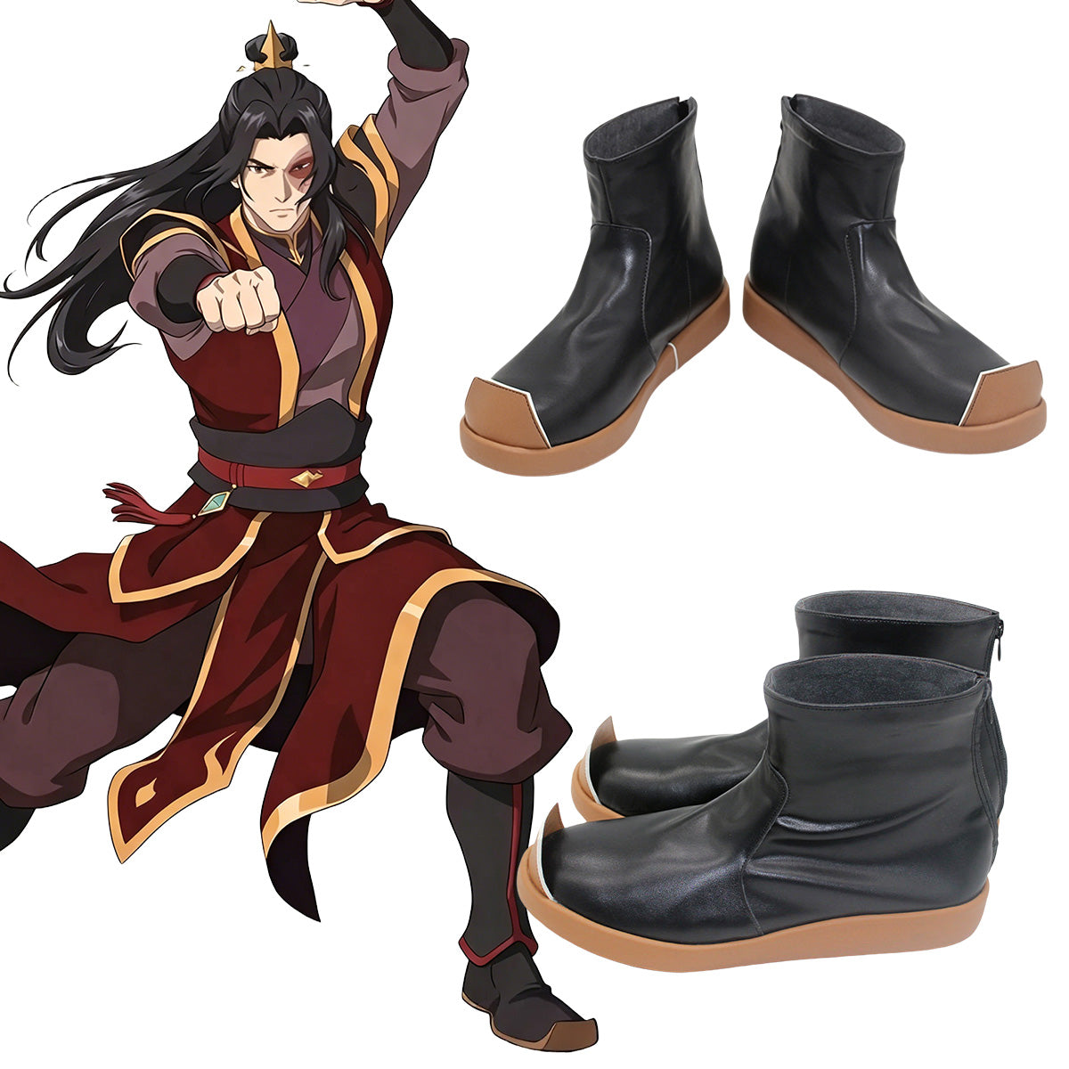 Akatsuki Deidara de Naruto Halloween zapatos blancos botas de Cosplay