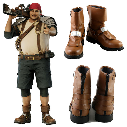 Final Fantasy VII Remake FF7 Wedge Brown Shoes Cosplay Boots