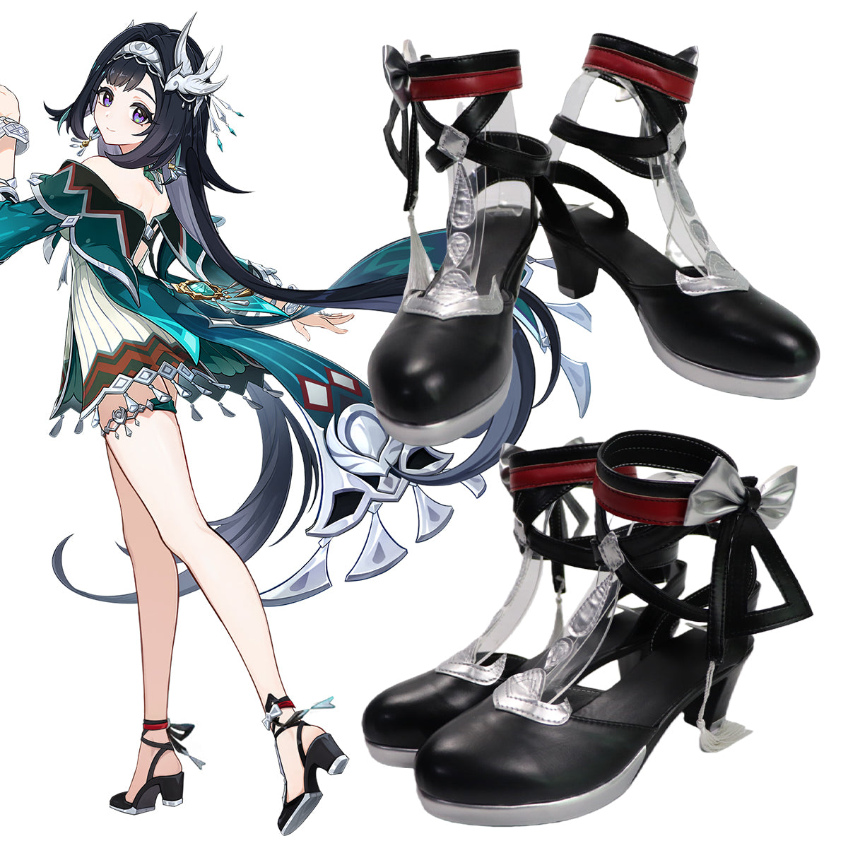 Genshin Impact Lanyan Black Cosplay Shoes