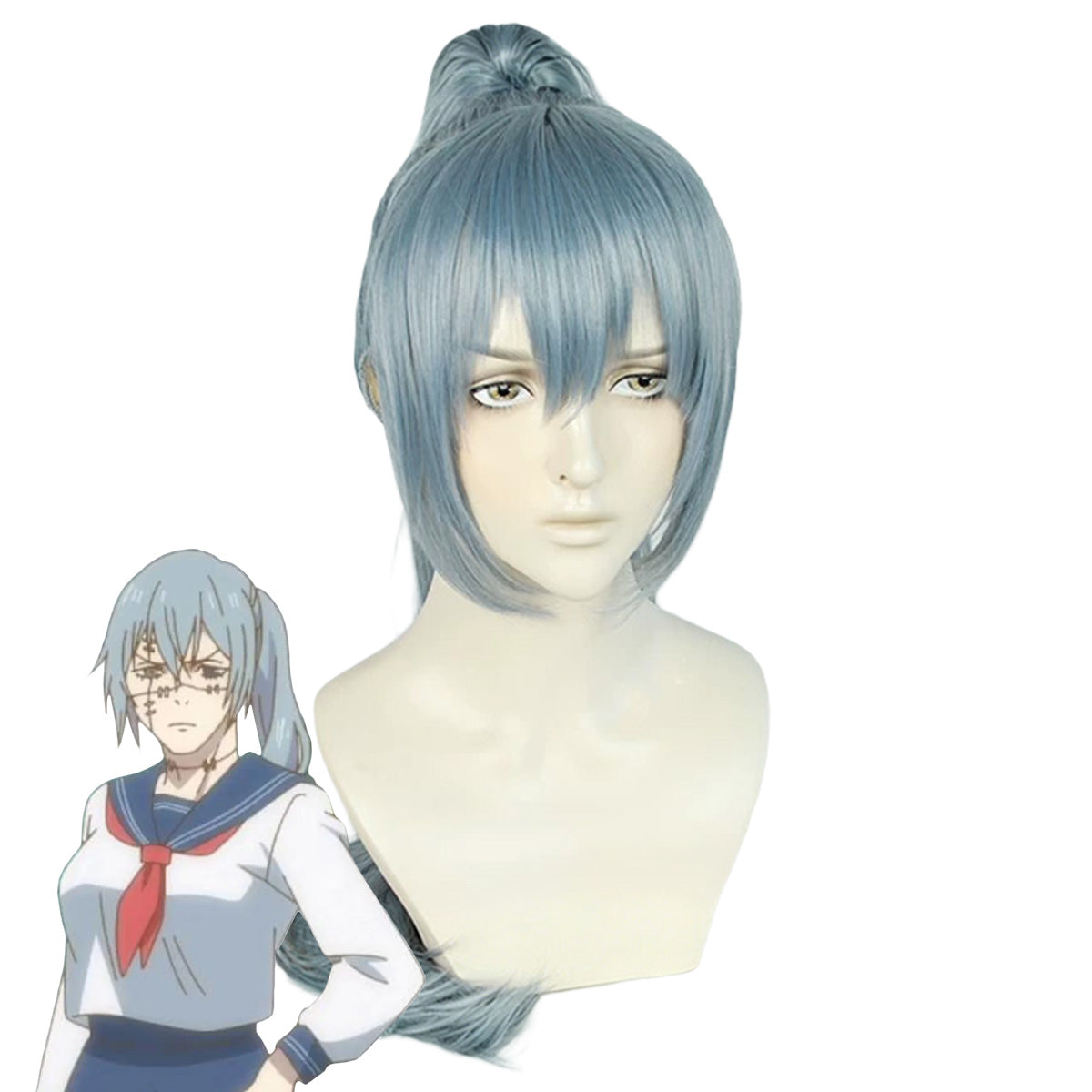 Genshin Impact Yelan Noir Violet Cosplay Perruque