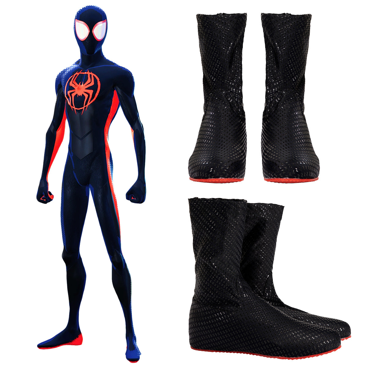 Spider Man Across the Spider Verse Miles Morales Premium Version Black Shoes Cosplay Boots
