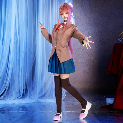 Doki Doki Literature Club! Monica Sayori Natsuki Yuri School Uniform Cosplay Costume