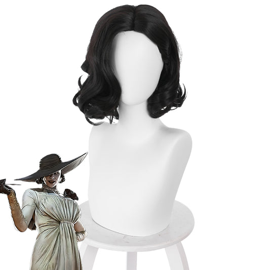 RE 8 Village Alcina Dimitrescu Vampire Lady Dimitrescu Black Cosplay Wig