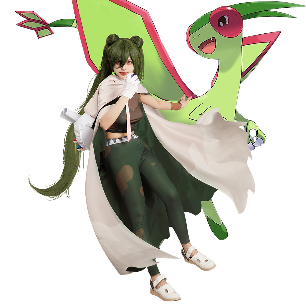 Coplay Ground Project Voltage Pokemon X Hatsune Miku Ground-type Green Cosplay Wig ...