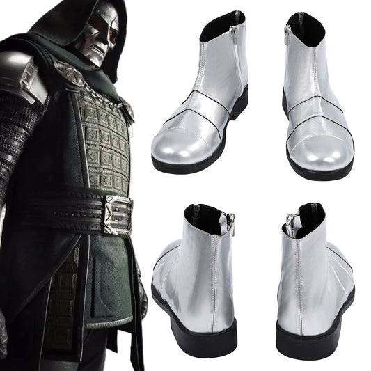 Marvel Avengers 5: Doomsday Doctor Doom Victor von Doom Silver Cosplay Shoes
