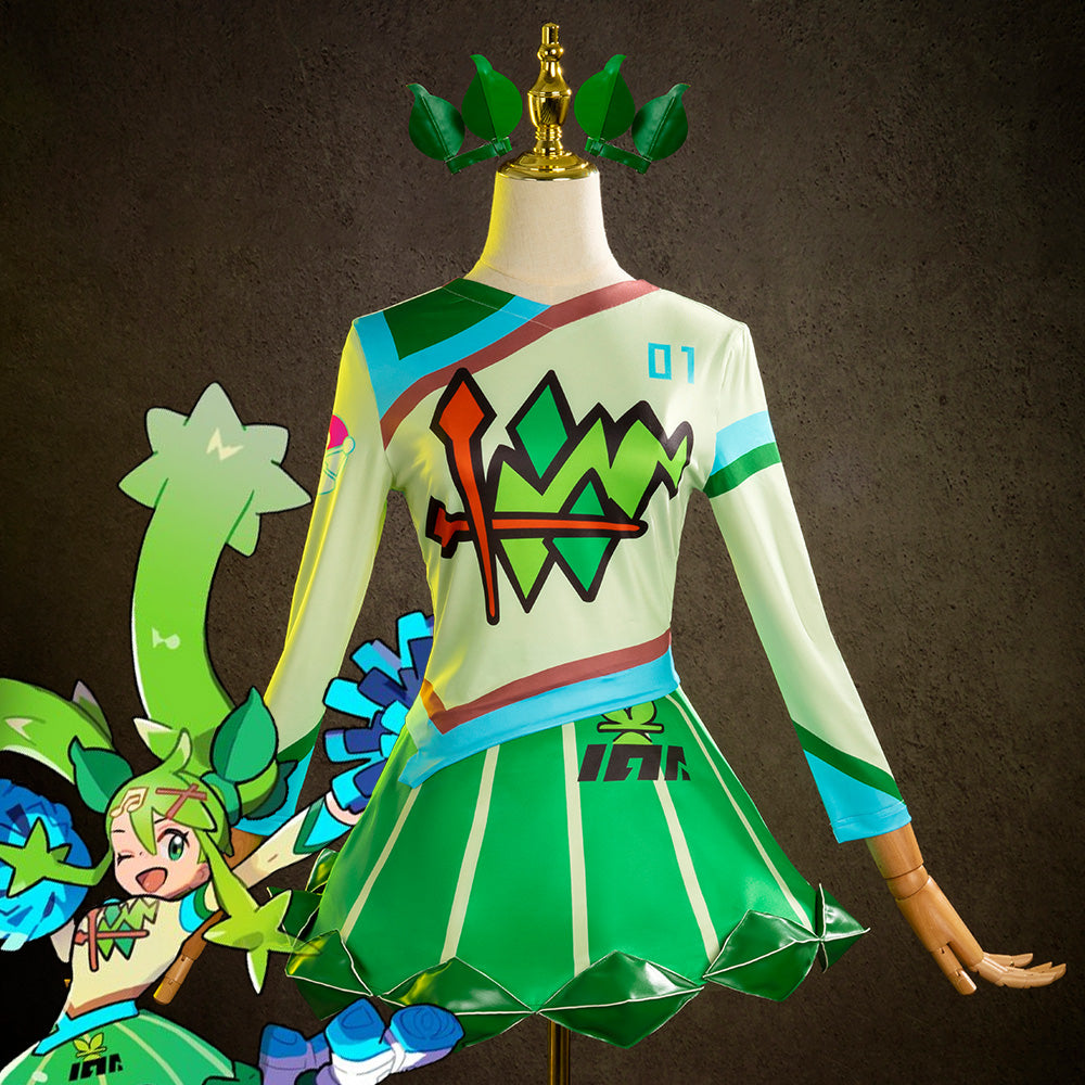 Pokemon feat. Hatsune Miku Project Voltage Grass type Cosplay costume