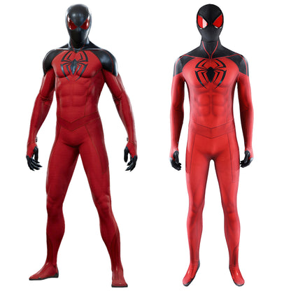 PS5 Marvel Spider-Man Scarlet Spider II Suit Jumpsuit Cosplay Costume
