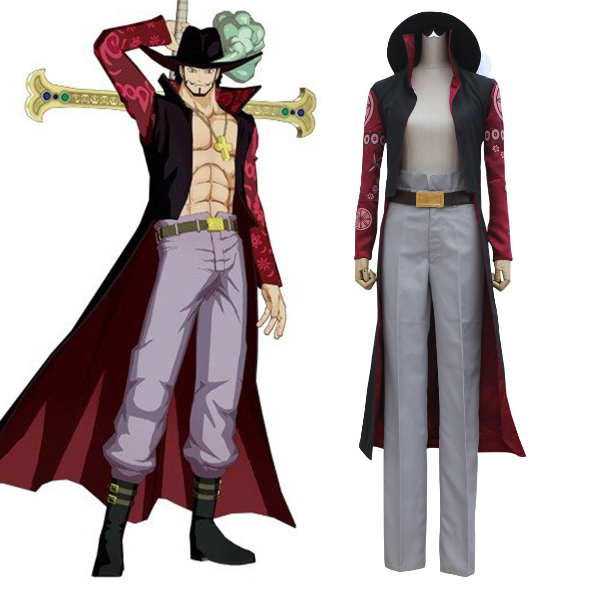 One Piece Dracule Mihawk Cosplay Costume