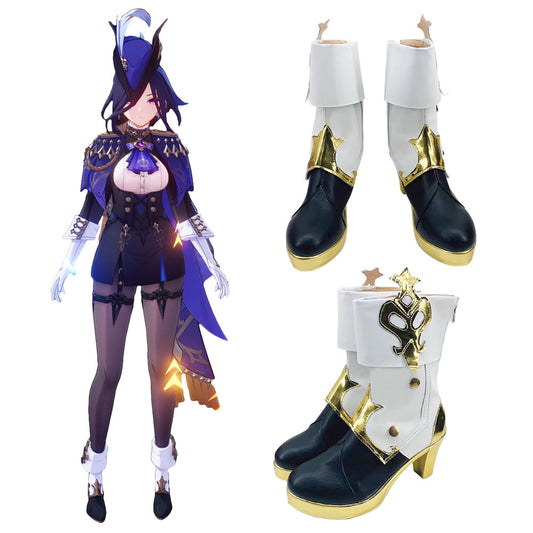 Genshin Impact Clorinde White Shoes Cosplay Boots