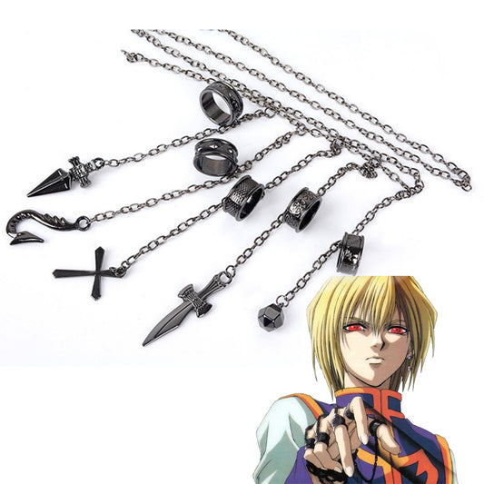 Hunter x Hunter Kurapika 5 Ring Chain Charms Cosplay
