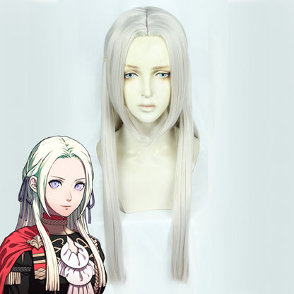 FE Three Houses Edelgard Von Hresvelg Sliver White Cosplay Wig