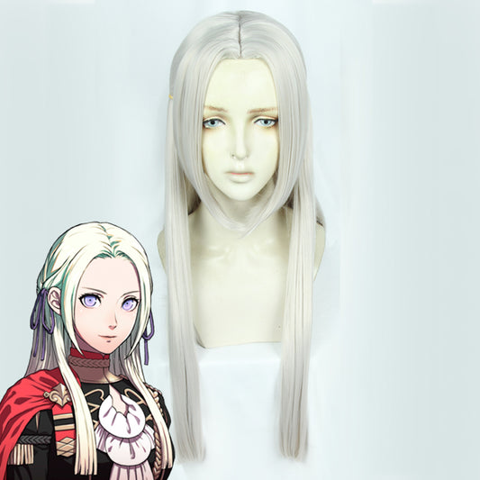 FE Three Houses Edelgard Von Hresvelg Sliver White Cosplay Wig