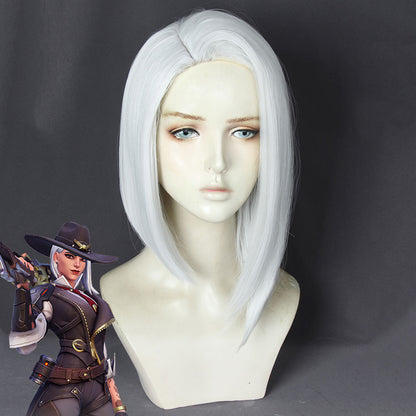 Overwatch OW New Hero Ashe White Cosplay Wig