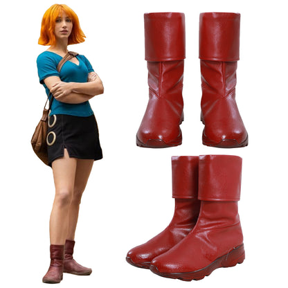 One Piece Live Action Season 2 Nami Red Shoes Cosplay Boots