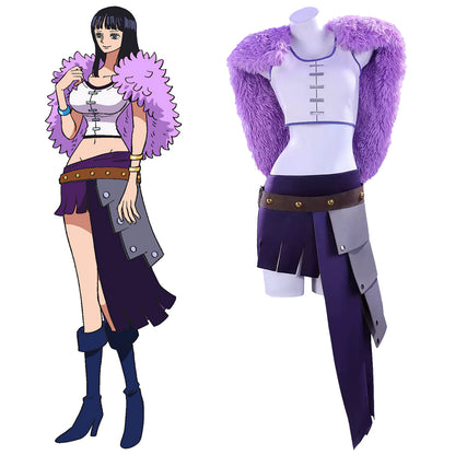 One Piece Nico Robin Elbaph Arc Anime Purple Cosplay Costume