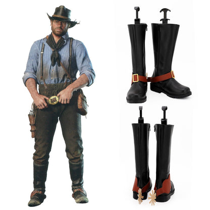 Red Dead: Redemption 2 Arthur Morgan Black Shoes Cosplay Boots